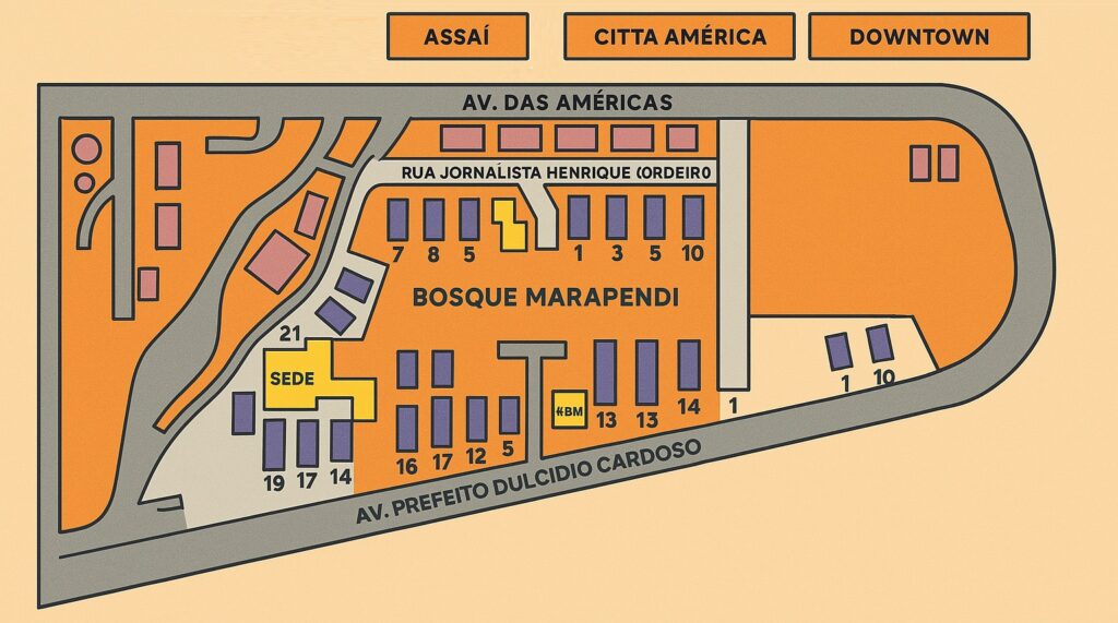 Mapa Ilustrativo ABM Bosque Marapendi - Barra da Tijuca